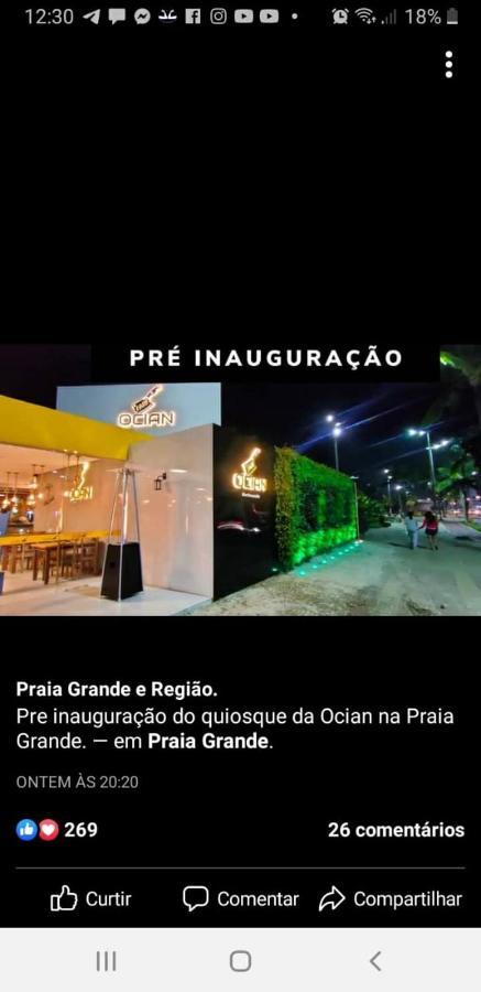 Apto Ocian centro Praia Grande Esterno foto